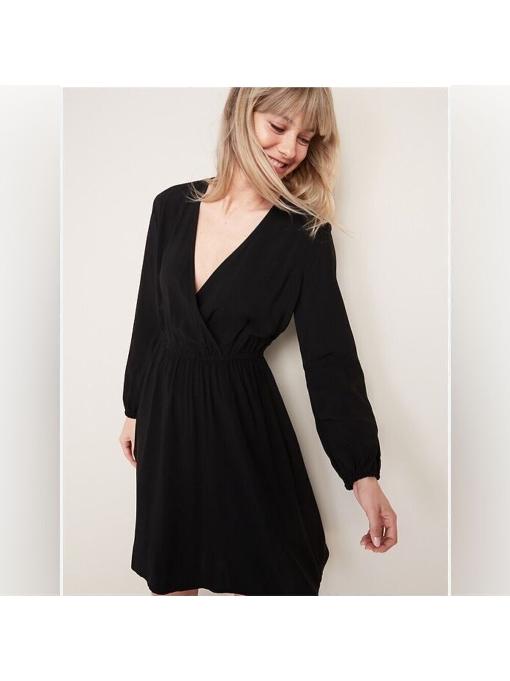 Old Navy Waist-Defined Wrap-Front Dress Size L Tall NWT goth normcore